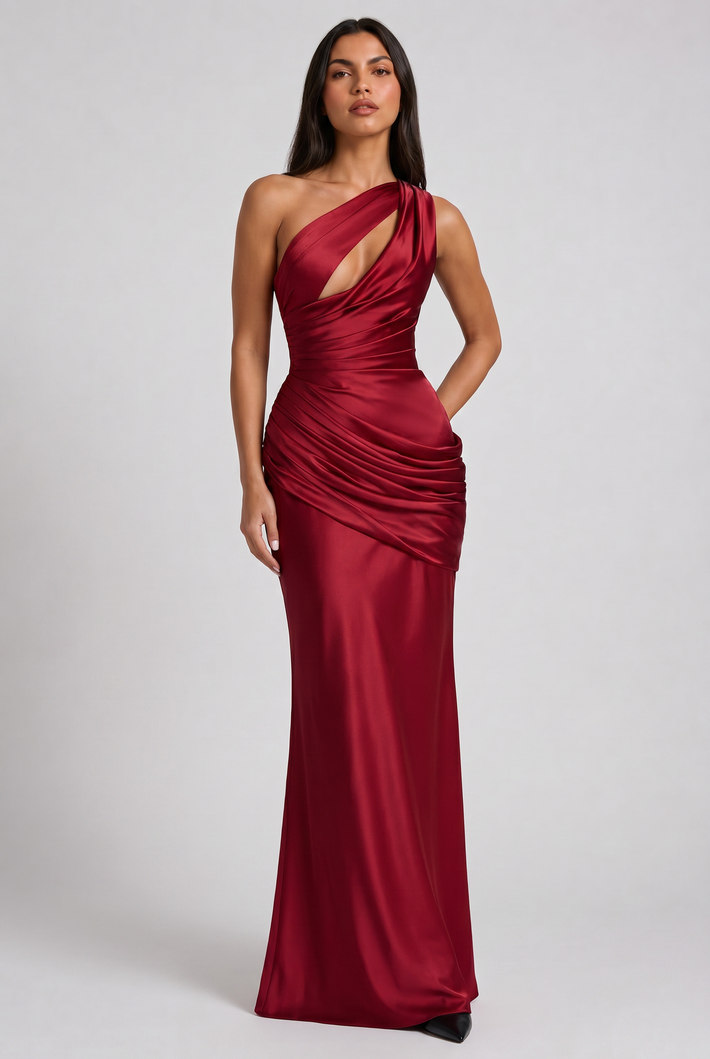 Women's Satin V-Neck Evening Party Maxi Dress for Summer