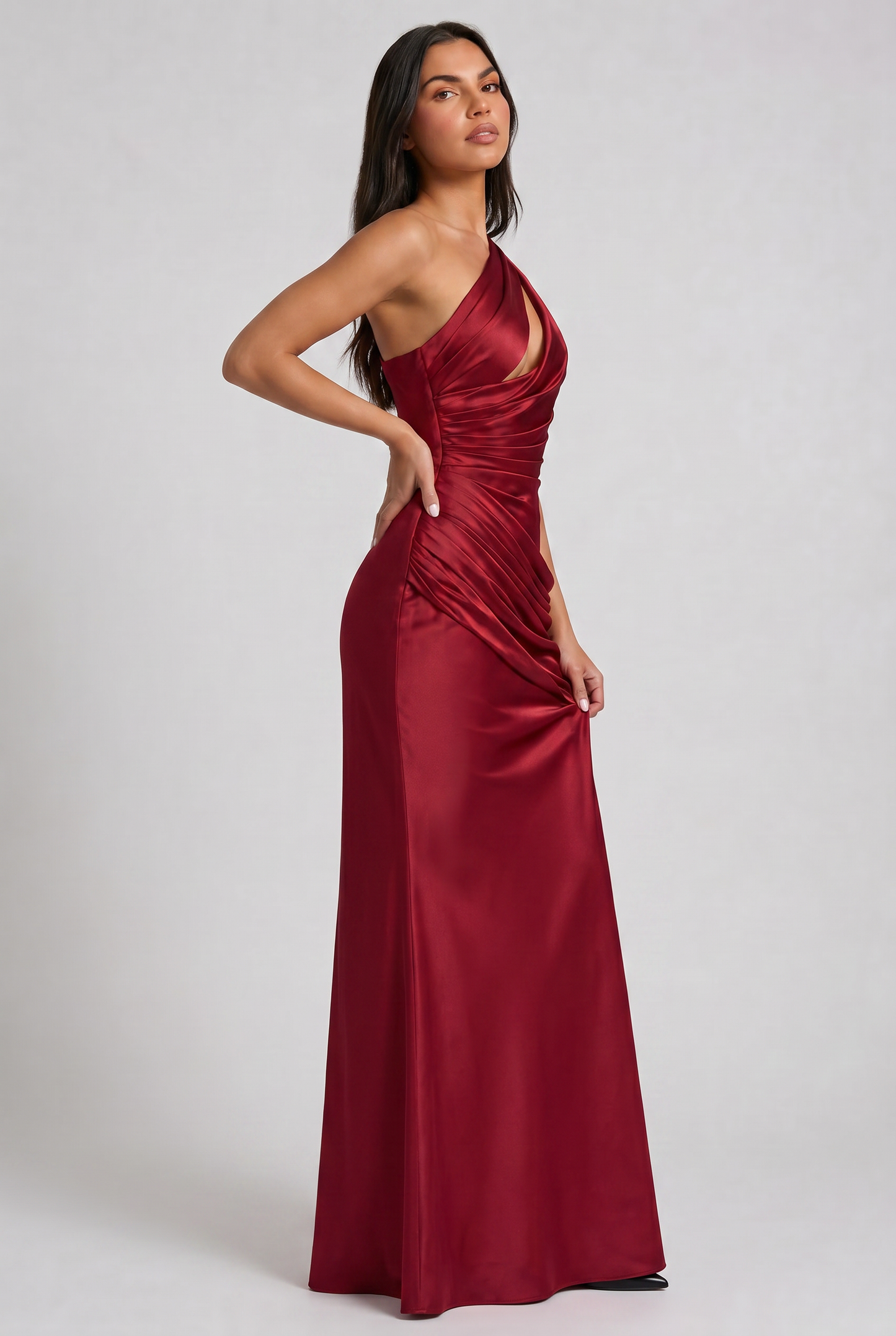 Women's Satin V-Neck Evening Party Maxi Dress for Summer