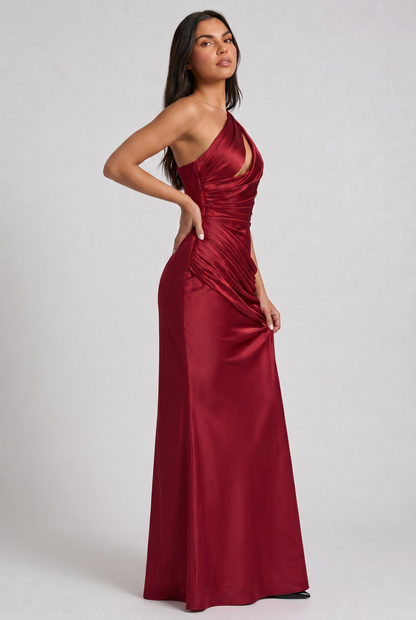 Women's Satin V-Neck Evening Party Maxi Dress for Summer