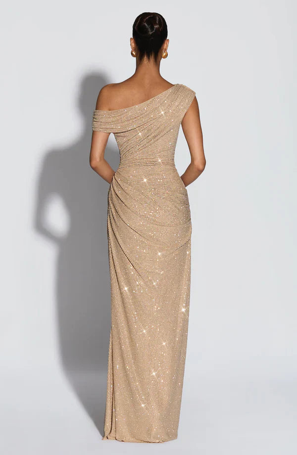 Women's Satin V-Neck Maxi Dress Summer Cocktail Evening