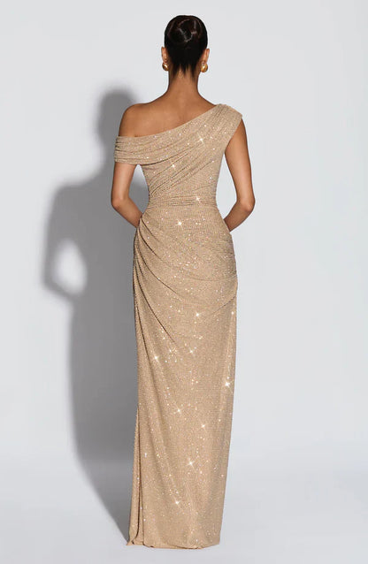 Women's Satin V-Neck Maxi Dress Summer Cocktail Evening