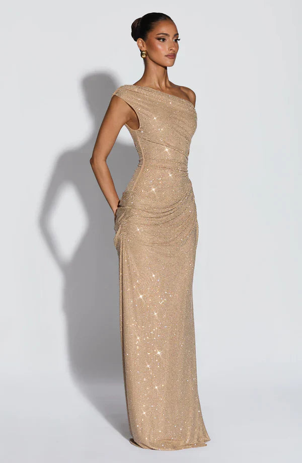 Women's Satin V-Neck Maxi Dress Summer Cocktail Evening