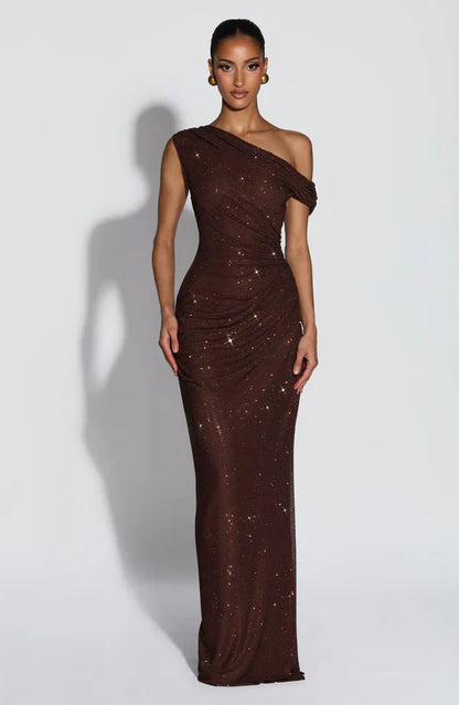 Women's Satin V-Neck Maxi Dress Summer Cocktail Evening