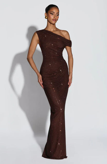 Women's Satin V-Neck Maxi Dress Summer Cocktail Evening