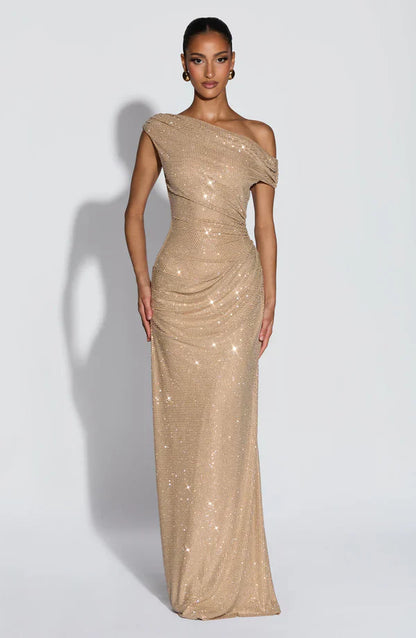 Women's Satin V-Neck Maxi Dress Summer Cocktail Evening