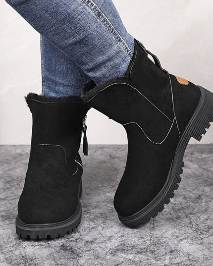 Women's Side Zip Winter Ankle Boots, Faux Fur Lined