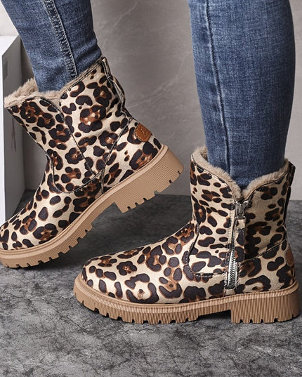 Women's Side Zip Winter Ankle Boots, Faux Fur Lined