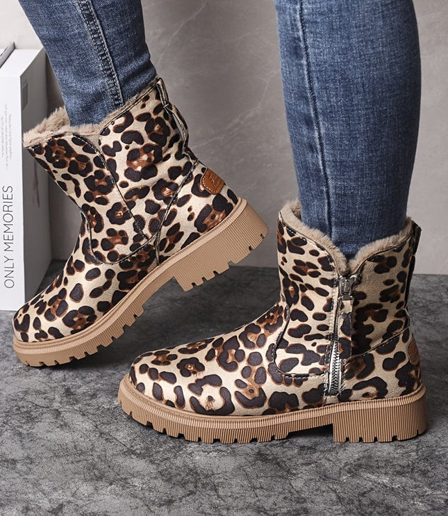 Women's Side Zip Winter Ankle Boots, Faux Fur Lined