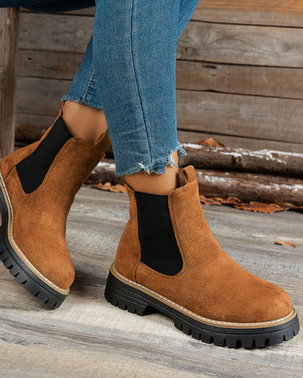 Women's Slip On Chelsea Ankle Boots, Platform Lug Sole