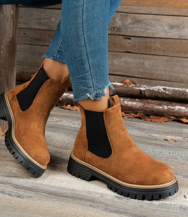Women's Slip On Chelsea Ankle Boots, Platform Lug Sole