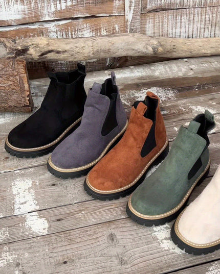 Women's Slip On Chelsea Ankle Boots, Platform Lug Sole