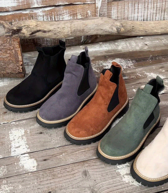 Women's Slip On Chelsea Ankle Boots, Platform Lug Sole