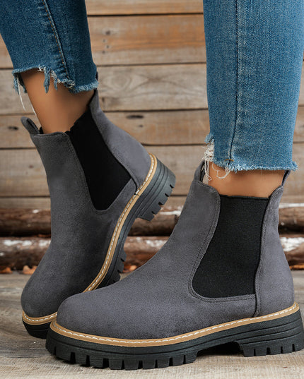 Women's Slip On Chelsea Ankle Boots, Platform Lug Sole