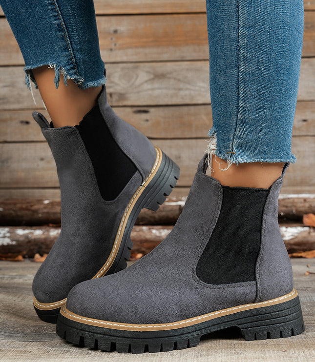 Women's Slip On Chelsea Ankle Boots, Platform Lug Sole