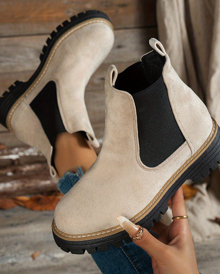 Women's Slip On Chelsea Ankle Boots, Platform Lug Sole