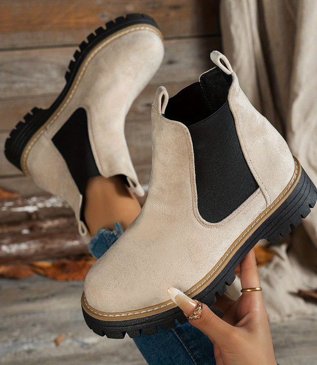 Women's Slip On Chelsea Ankle Boots, Platform Lug Sole