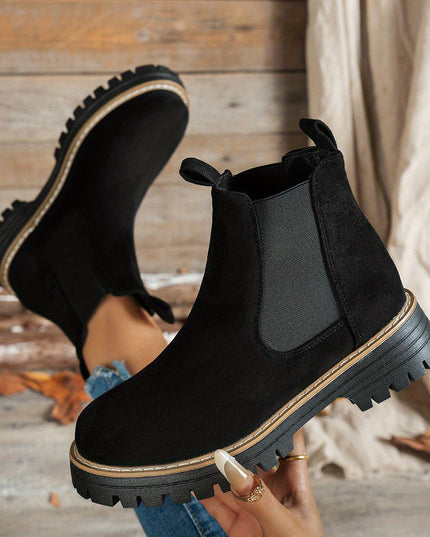 Women's Slip On Chelsea Ankle Boots, Platform Lug Sole