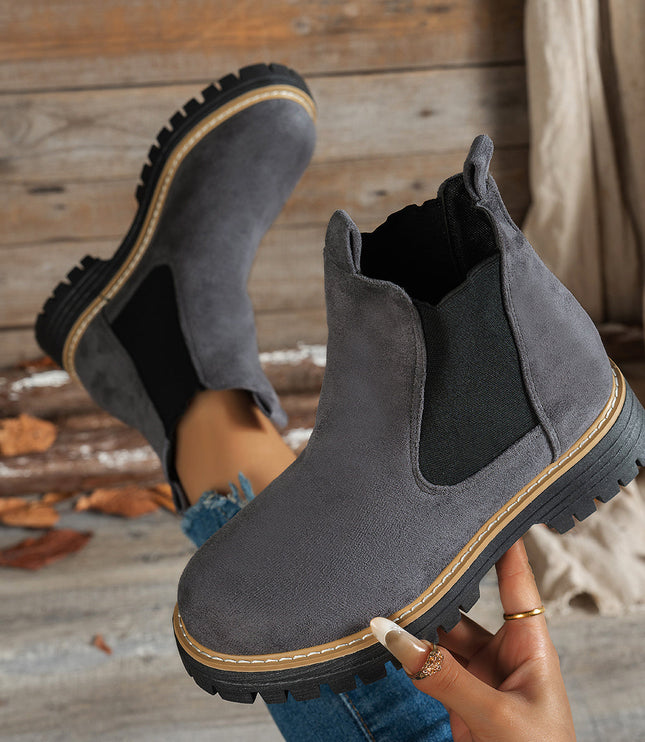 Women's Slip On Chelsea Ankle Boots, Platform Lug Sole