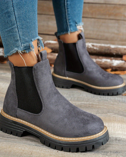 Women's Slip On Chelsea Ankle Boots, Platform Lug Sole