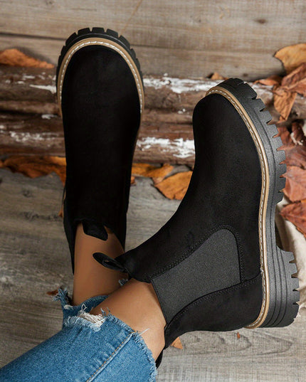 Women's Slip On Chelsea Ankle Boots, Platform Lug Sole
