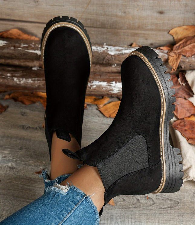 Women's Slip On Chelsea Ankle Boots, Platform Lug Sole