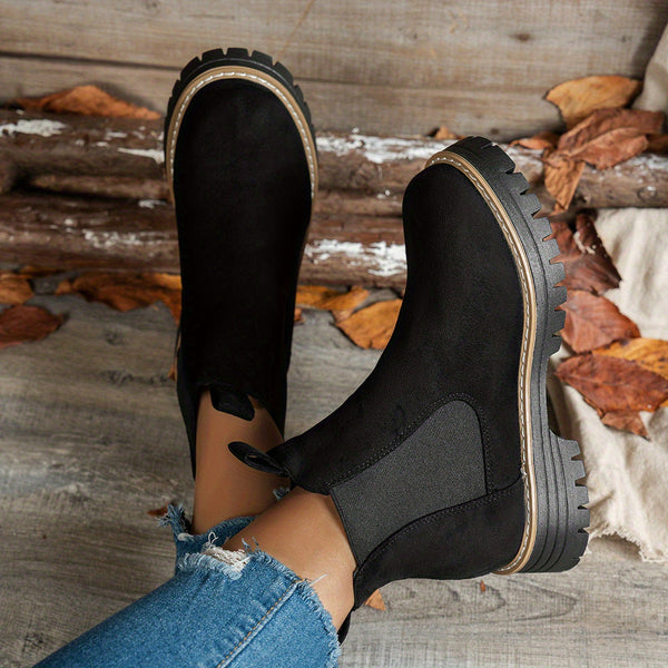 Women's Slip On Chelsea Ankle Boots, Platform Lug Sole