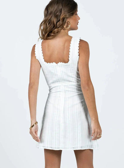 Women's Square Neck Summer Mini Cocktail Dress