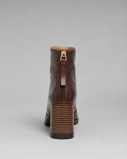 Women's Square Toe Ankle Boots, Faux Leather Block Heel