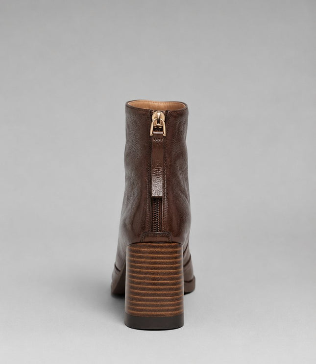 Women's Square Toe Ankle Boots, Faux Leather Block Heel