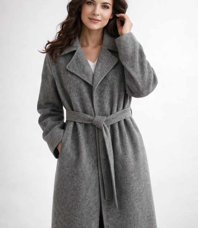Women's Straight Fit Lapel Collar Longline Duster Coat
