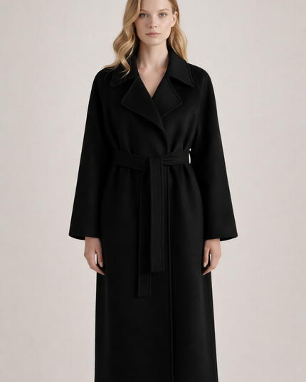 Women's Straight Fit Lapel Collar Longline Duster Coat