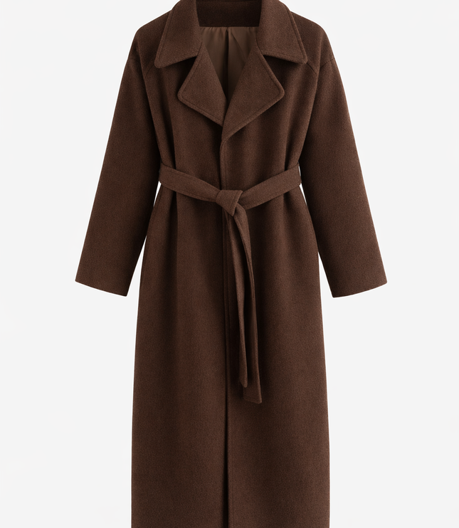 Women's Straight Fit Lapel Collar Longline Duster Coat