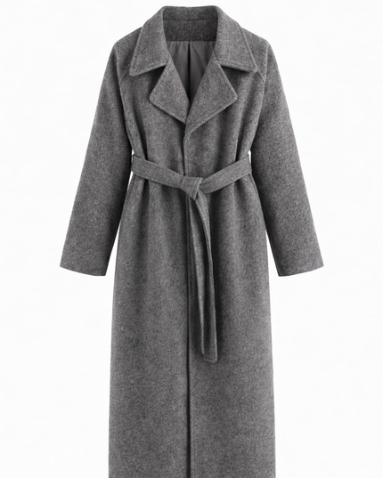 Women's Straight Fit Lapel Collar Longline Duster Coat