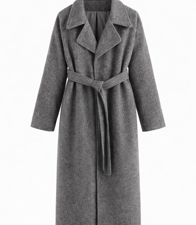 Women's Straight Fit Lapel Collar Longline Duster Coat