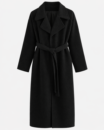 Women's Straight Fit Lapel Collar Longline Duster Coat