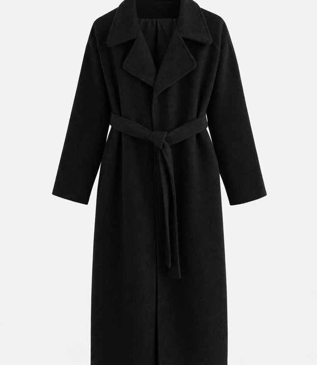 Women's Straight Fit Lapel Collar Longline Duster Coat
