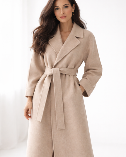 Women's Straight Fit Lapel Collar Longline Duster Coat