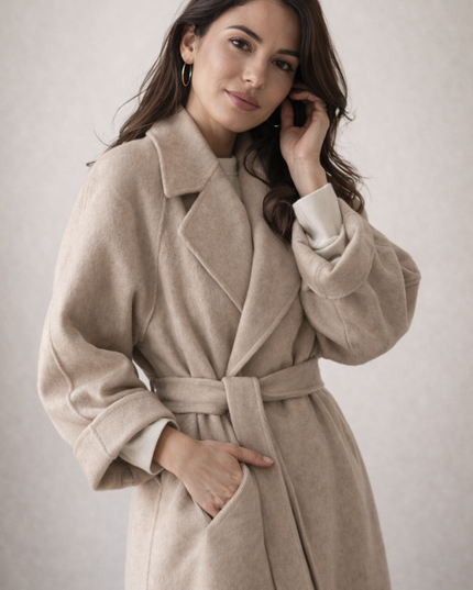 Women's Straight Fit Lapel Collar Longline Duster Coat