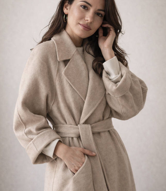 Women's Straight Fit Lapel Collar Longline Duster Coat