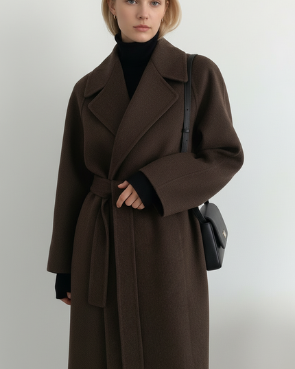 Women's Straight Fit Lapel Collar Longline Duster Coat