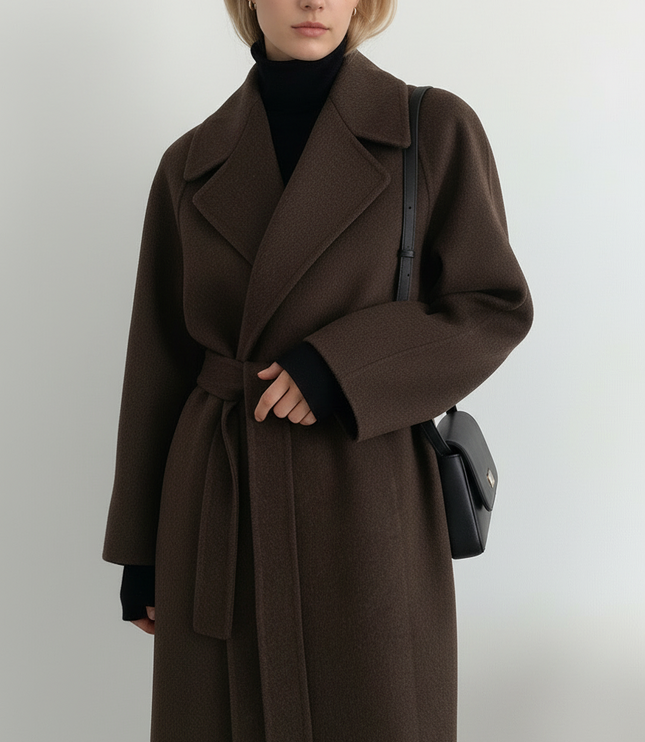 Women's Straight Fit Lapel Collar Longline Duster Coat