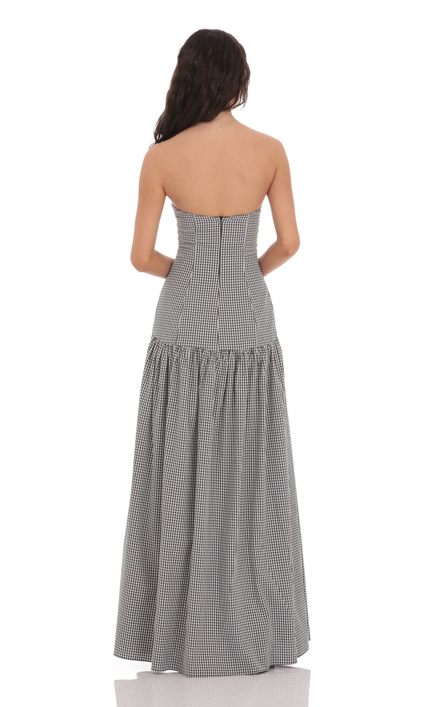 Women's Strapless Ruched Maxi Dress for Cocktail Evenings