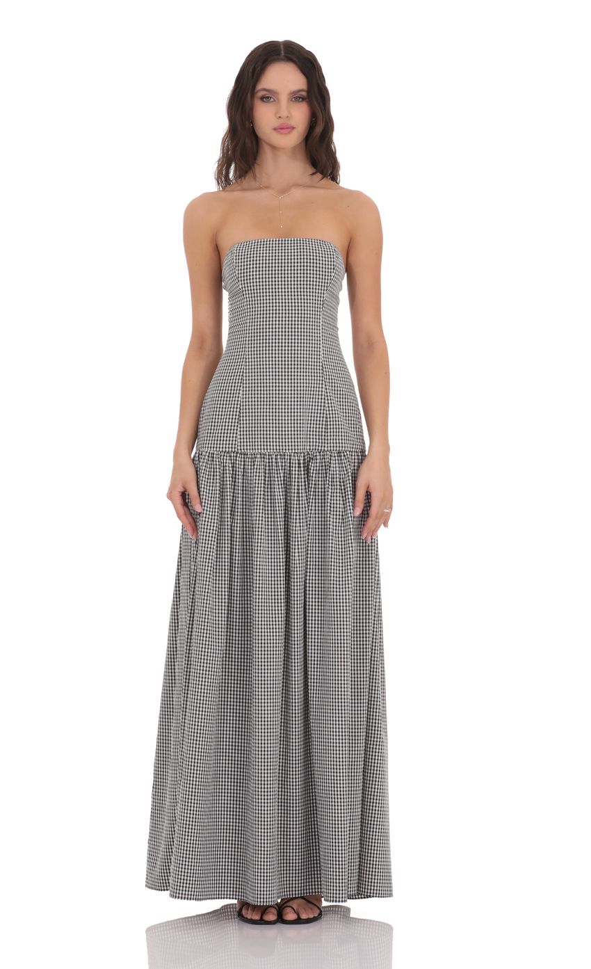 Women's Strapless Ruched Maxi Dress for Cocktail Evenings