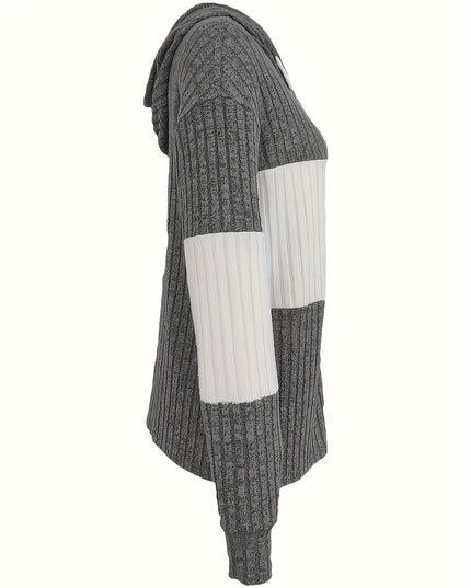 Women's Textured Drawstring Hooded Full Zip Jacket