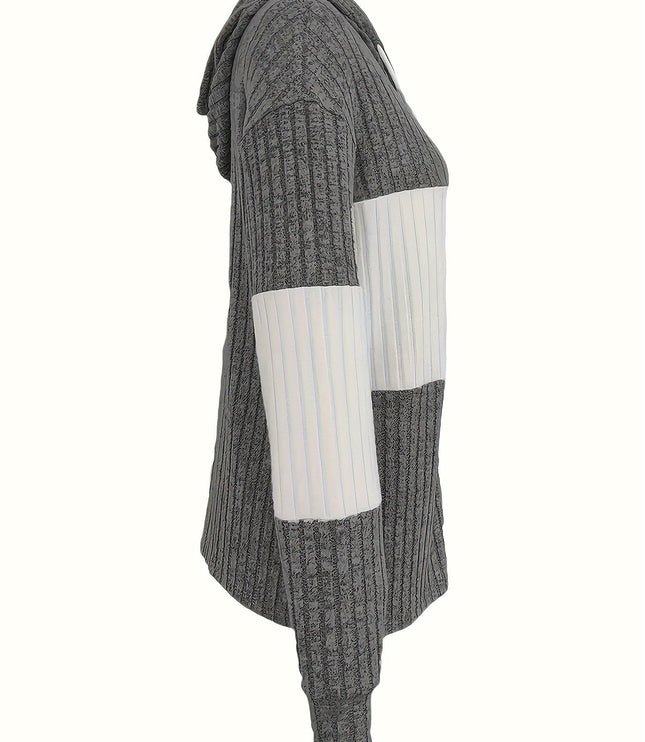 Women's Textured Drawstring Hooded Full Zip Jacket