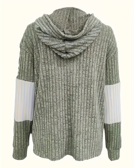 Women's Textured Drawstring Hooded Full Zip Jacket