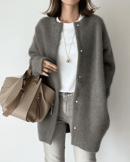 Women's Textured Knit Cardigan Sweater with Button Front