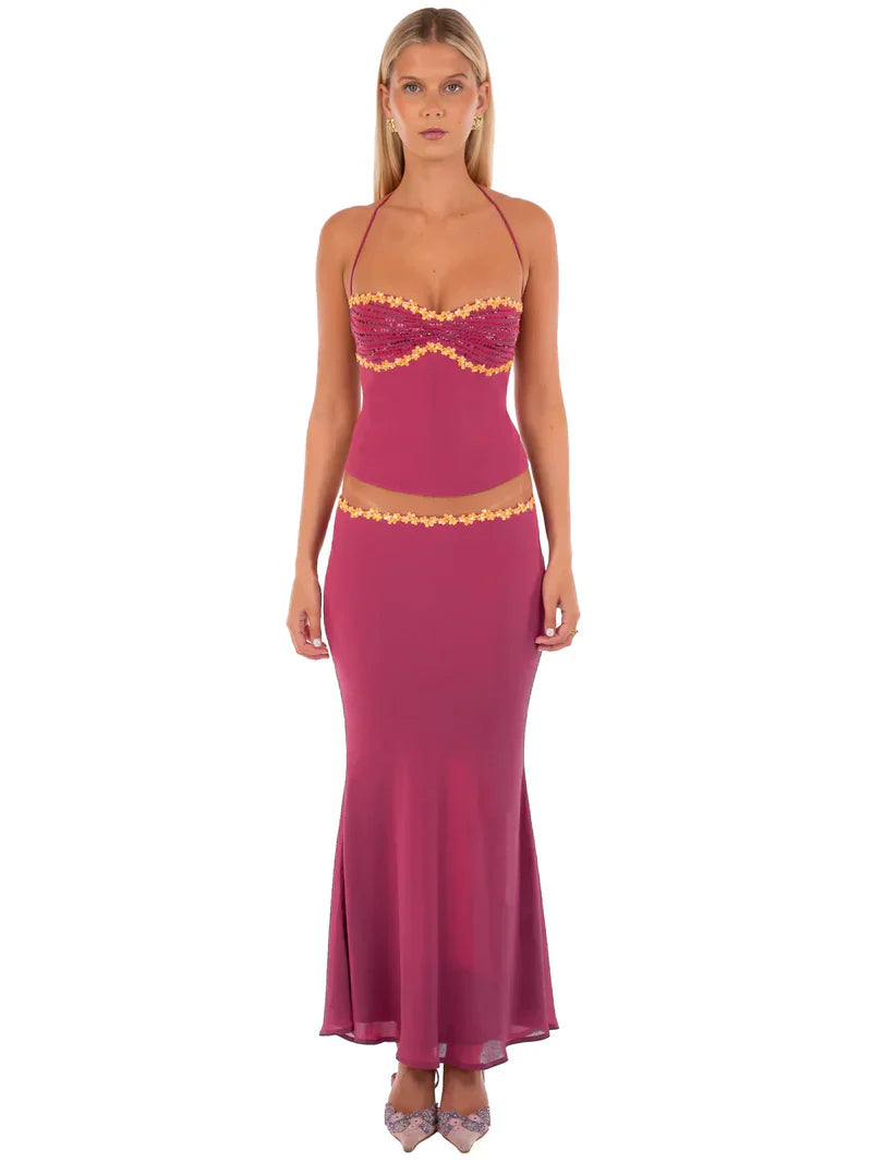 Women's Two Piece Set Crop Top and Skirt Summer Co-ord
