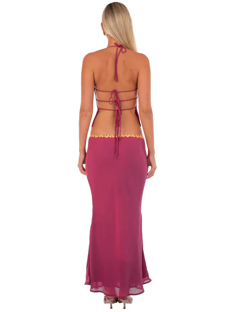 Women's Two Piece Set Crop Top and Skirt Summer Co-ord