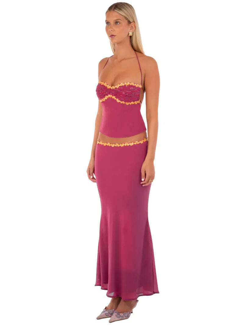 Women's Two Piece Set Crop Top and Skirt Summer Co-ord